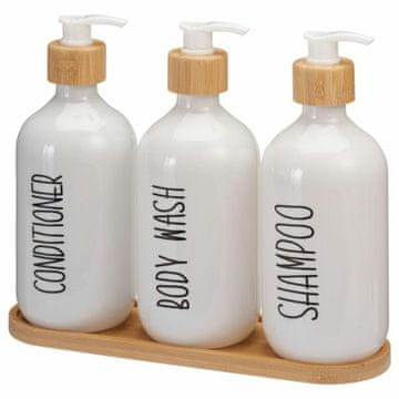 Home Komplet kopalniških dozirnikov v beli barvi, 3 x 500 ml