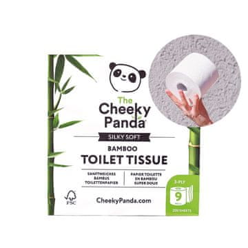 100% bambusov toaletni papir, Cheeky Panda, 9 rolic, FSC, hipoalergen