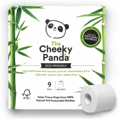 100% bambusov toaletni papir, Cheeky Panda, 9 rolic, FSC, hipoalergen
