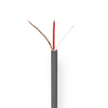 Nedis mikrofonski kabel | 2x 0,12 mm² | Baker | 100,0 m | Okrogla | PVC | Temno siva | Kolut