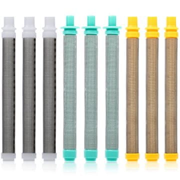 Rosfix 3x bel prstni filter s 60 mrežicami za brizgalko barve + 3x zelen prstni filter s 30 mrežicami za brizgalko barve + 3x prstni filter s 100 mrežicami