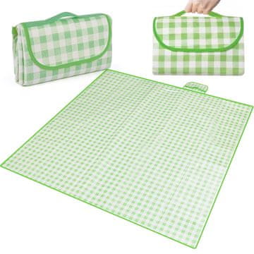 PIKNIK ODEJA ZA PLAŽO, KAMPIRANJE, VODOODPORNA, PRENOSNA, VELIKA, 2x2m ZELENA MREŽA