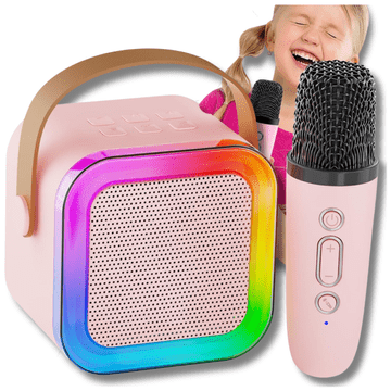 PRENOSNI BREZŽIČNI BLUETOOTH KARAOKE ZVOČNIK Z USB MIKROFONOM RGB v