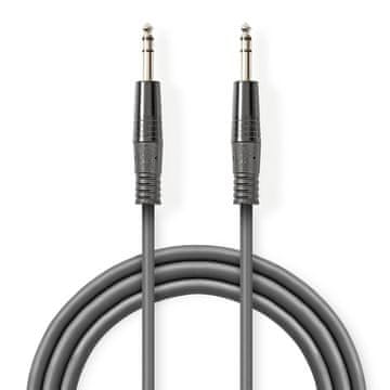 Nedis Stereo avdio kabel | 6,35 mm moški | 6,35 mm moški | Ponikljano | 5,00 m | Okrogla | Temno siva | Kartonski ovoj