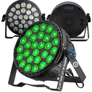 4M FLAT PAR 27 IR RGBW par reflektor odrska razsvetljava LED svetlobni efekt brezžični daljinski upravljalnik 27x6W RGBW LED 4v1