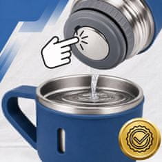 Termoska 500 ml + 3 skodelice Termo set iz nerjavečega jekla Turistično darilo Temno modra