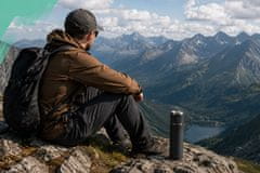 Termoska 500 ml + 3 skodelice Termo set iz nerjavečega jekla Turistično darilo ČRNE barve
