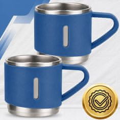 Termoska 500 ml + 3 skodelice Termo set iz nerjavečega jekla Turistično darilo Temno modra