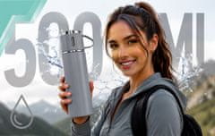 Termoska 500 ml + 3 skodelice Termo set iz nerjavečega jekla Turistično darilo SIVA