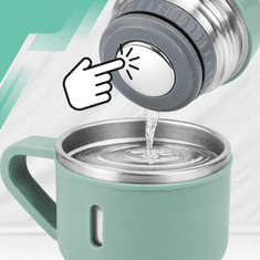 Termoska 500 ml + 3 skodelice Termo set iz nerjavečega jekla Turistično darilo ZELENA