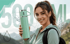 Termoska 500 ml + 3 skodelice Termo set iz nerjavečega jekla Turistično darilo ZELENA