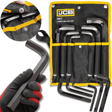 JCB komplet imbus ključev, 6 kosov na listu, 12-24 mm, tip L, Cr-V, šesterokotni