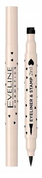 Eveline Cosmetics Eveline črtalo za oči 2v1 z odtisom srca, črno, vodoodporno 24 ur