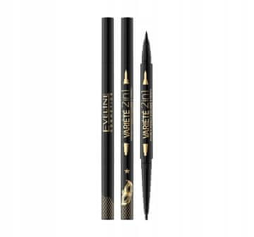 Eveline Cosmetics Eveline Variete črtalo za oči 2v1 Double Effect Ultra Black v svinčniku