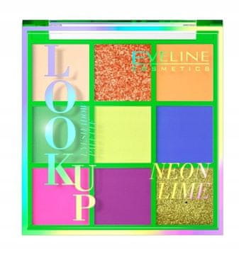 Eveline Cosmetics Eveline Look Up Neon Lime paleta senčil za oči 9 barv, mat + bleščeče