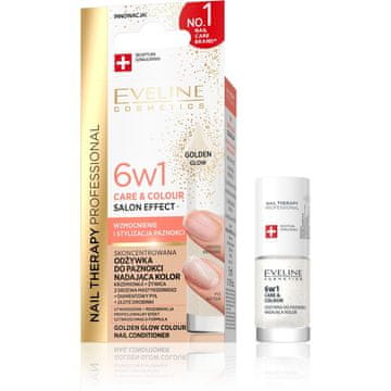 Eveline Cosmetics Eveline Nail Therapy 6v1 Care & Colour Golden - balzam z barvo 5 ml