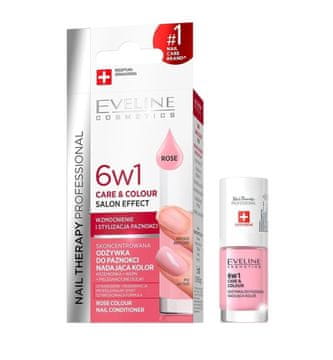 Eveline Cosmetics Eveline Nail Therapy 6v1 Care & Colour balzam za nohte Rose 5 ml