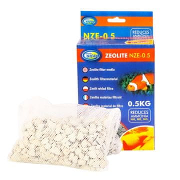Aqua Nova ZEOLITNI FILTERSKI VLOŽEK ZA AKVARIJ, ABSORBIRAJO AMONIJAK, ČISTIJO VODO 0,5 KG