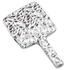 KOZMETIČNO OGLEDALO Z ROČAJEM, ENOSTRANSKO, XL 23 CM, SREBRNA, ZA OBRAZ