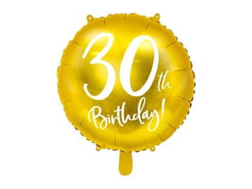 PartyDeco Folija balon za 30. rojstni dan zlat 45 cm