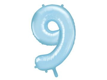 PartyDeco Folija balon številka "9" moder 86 cm