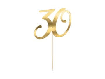 PartyDeco Okras za torto "30" zlat