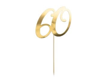 PartyDeco Okras za torto "60" zlat