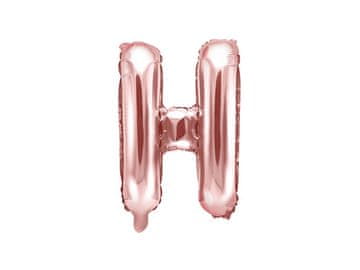 PartyDeco Folija balon črka "H" roza zlata 35 cm