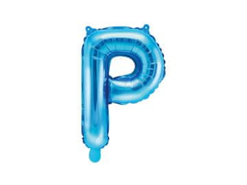 PartyDeco Folija balon črka "P" moder 35 cm