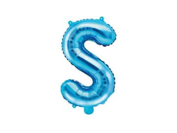 PartyDeco Folija balon črka "S" moder 35 cm