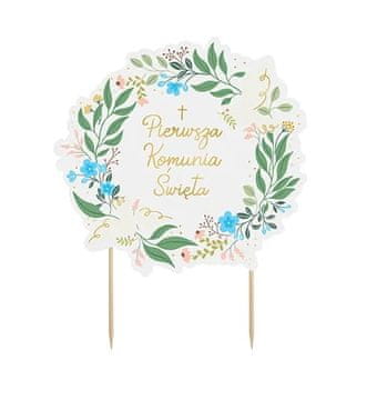 PartyDeco Okras za torto za prvo sveto obhajilo 23 cm