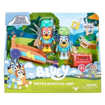 TM Toys Bluey. Vozilo za karting 2 figuri. Bluey in Rusty