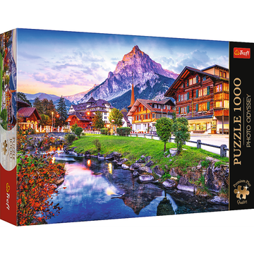 Trefl 10854 Puzzle 1000 Premium Plus - Foto odisejada: Alpsko mesto, Švica