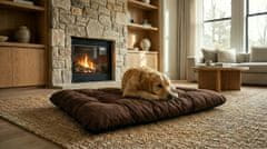 AIO FACTORY Pasja postelja PRESTIGE blazina 120x80 cm vodoodporna rjava