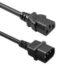 Podaljševalni kabel Qoltec IEC C13/C14 | 3x1,0 mm² | 1,8 m