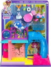 Mattel KOMPLET ZA VODNI PARK POLLY POCKET Z VODNIM TOBOGANOM, IGRIŠČEM, MINI PUNČKAMI + AVTO