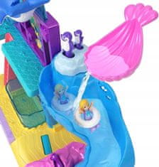 Mattel KOMPLET ZA VODNI PARK POLLY POCKET Z VODNIM TOBOGANOM, IGRIŠČEM, MINI PUNČKAMI + AVTO