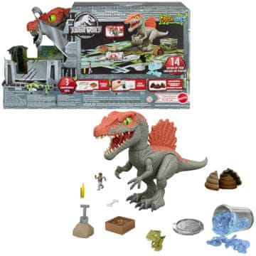 Mattel JURSKI SVET CRUSHIVORES FIGURA Spinosaurus Divji tekač Igralni komplet