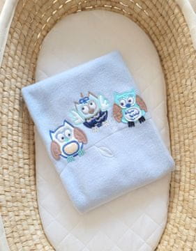 MY SWEET BABY Flis odejica za dojenčke - Bigi Zibi & Adele Owls - svetlo modra