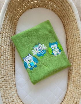 MY SWEET BABY Odeja iz flisa - Bigi Zibi & Adele Owls - zelena