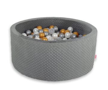 Bobono Minky suhi bazen V-40 cm z 200 žogicami - temno siv