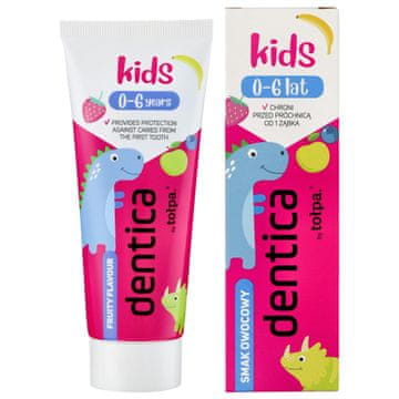 Dentica Kids 0-6 Zobna pasta proti kariesu s sadjem za otroke 50 ml