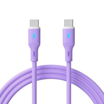 Akyga Kabel USB tipa C / USB tipa C 1m AK-USB-70 60W silikonski vijoličen