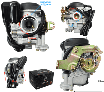 Moretti Uplinjač GY6, 50cc 4T, 18 mm, avtomatski čok, plastični pokrov