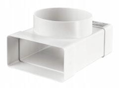VENTS T-SPOJ IZ PLOŠČATEGA KANALA 110x55mm NA OKROGLI KANAL 100mm PVC