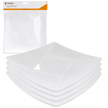 Vergionic 4x Kvadratni krožnik 20,5 cm iz plastike, masivni, za večkratno uporabo