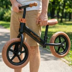 Otroško poganjalo za otroke 2+ s penastimi kolesi Eva 12" lahka 1,8 kg LUWIK črno-rjava