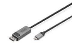 Digitus dvosmerni adapterski kabel USB tipa C na DisplayPort DisplayPort (M) - USB C (M) DB-300334-010-S