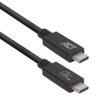 ACT AC7402 USB 3.2 C (M) - USB C (M) kabel, 2 m, črna