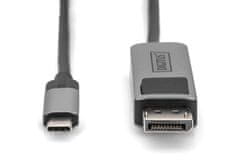 Digitus dvosmerni adapterski kabel USB tipa C na DisplayPort DisplayPort (M) - USB C (M) DB-300334-010-S